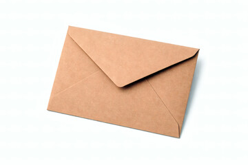 Brown paper envelope on a clean white background kraft paper mail