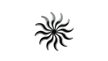 Glossy Black Starburst Emblem