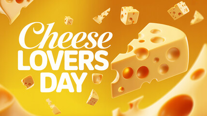 Celebrating cheese lovers day with swiss and various cheese pieces