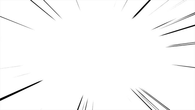 Comic Book **Action Speed Lines** Radial Zoom **Isolated on White** Loop 4K