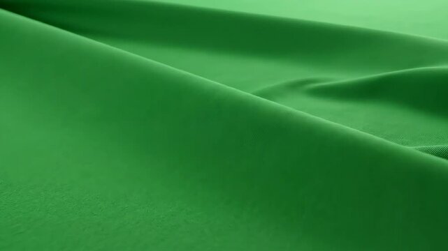 A vibrant emerald green fabric background with elegant, soft folds and gentle waves creating a luxurious and smooth textile texture, perfect for abstract design elements and sophisticated visual proj.