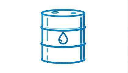 Simple blue oil barrel icon