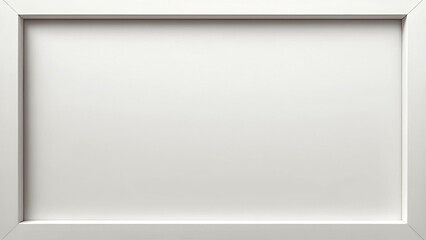 Modern white picture frame on clean background for presentation