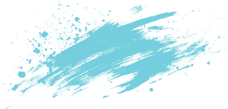 Dynamic diagonal blue brush stroke banner background. Hand drawn vector grainy brush stroke texture. Distress damaged edge vintage template 