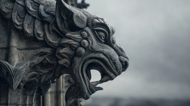 Stone gargoyle architectural detail