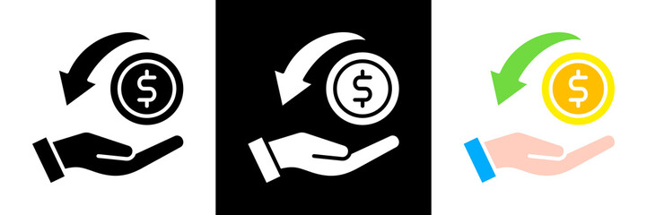 Return On Investment Icon Set Glyph vector Illustration 