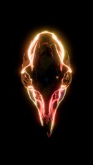 Chromatic Deer Skull on a Black Background 4K Vertical Front Facing