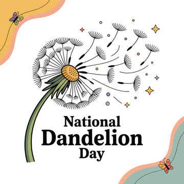 Dandelion Flower Seeds Illustration for National Dandelion Day