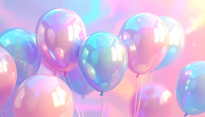 Pastel balloons in soft light