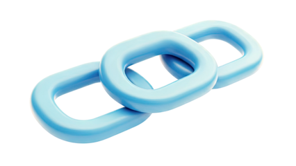 3D Blue Chain Links