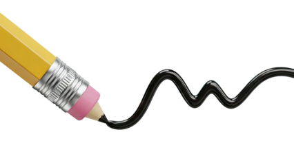 Pencil Drawing a Wavy Black Line