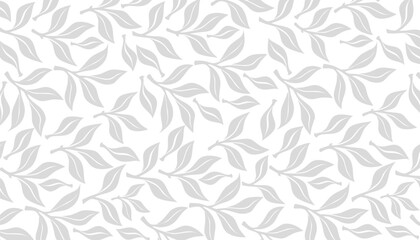 Tea Leaves Seamless Pattern Organic Botanical Background