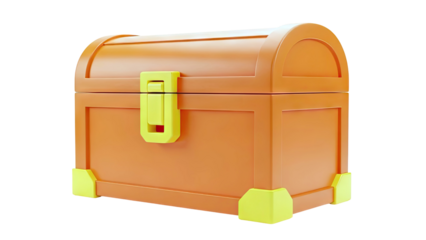 Orange Treasure Chest with Yellow Accents
