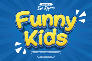 Funny kids editable text effect with comic background