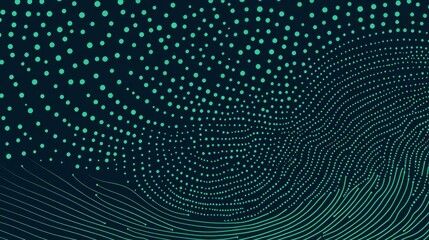 Intricate pattern of green and black dots creating a visually striking abstract background design.