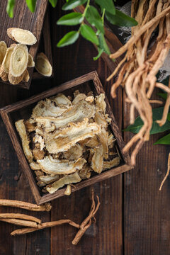 Chinese Medicinal Trio Angelica Astragalus Codonopsis Background