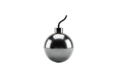 Classic cartoon bomb with lit fuse