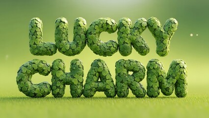St patrick's day lucky charm green text graphic for festive holiday celebrations and irish heritage