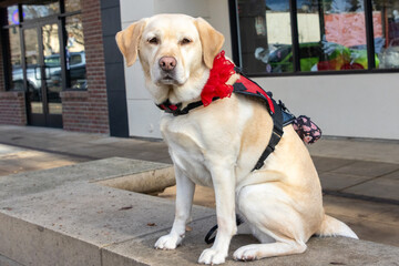 A yellow labrador retriever dog