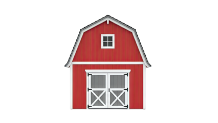 Red Barn with Double Doors and Window