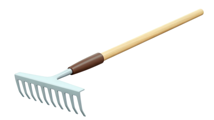 Gardening Rake with Wooden Handle