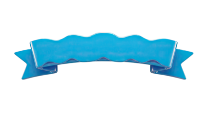 Blue Ribbon Banner with Wavy Edges