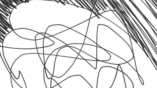 The screen changes backgrounds in the form of tangled wire and hatched lines.