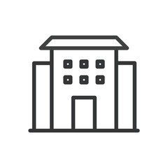 Building thin line icon
