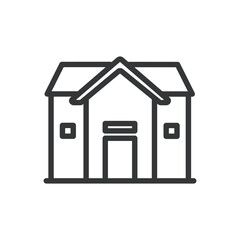 Building thin line icon. Editable stroke