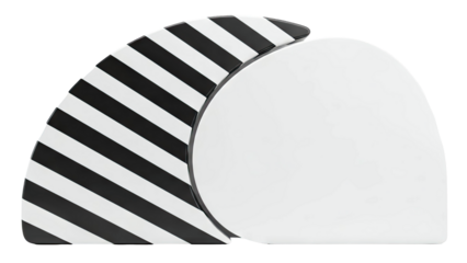 Abstract Sculpture with Black and White Stripes