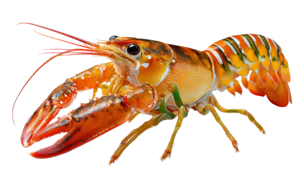 Vibrant Lobster: Captivating close-up of a brilliantly colored lobster, showcasing its intricate details and robust form. - Powered by Adobe