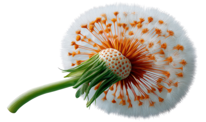 Dandelion Seed Head's Delicate Beauty: This image showcases a close-up of a dandelion seed head.