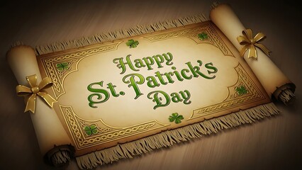 Happy st patrick's day celebration with shamrocks and irish heritage