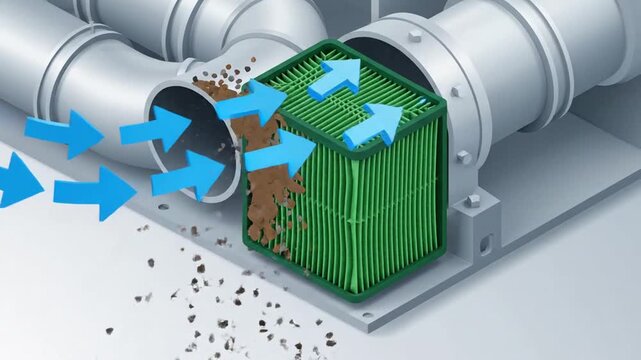 Air filter cleaning dust particles.