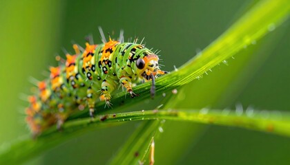 Fototapeta premium Caterpillar on leaf.