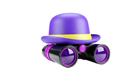 Purple Hat and Binoculars