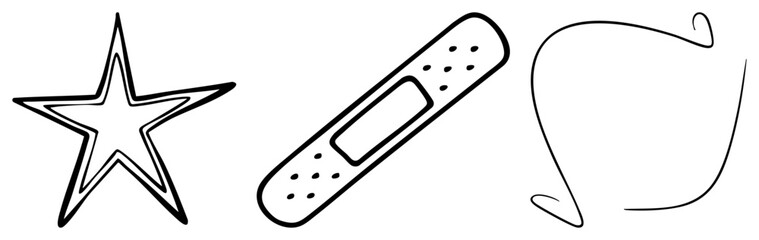 Obraz premium Star, Bandage, and Abstract Curve