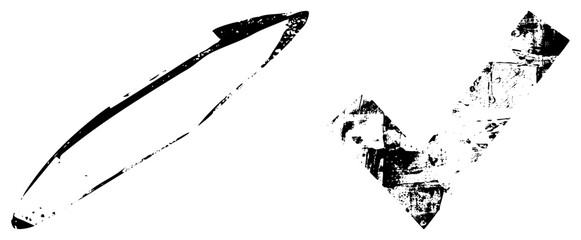 Abstract Grunge Arrow and Checkmark Vector
