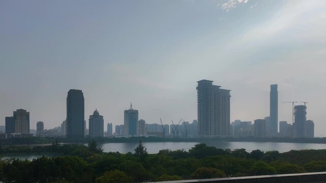 Daytime view of Xiamen citys, Fujian Province  - China.
Beautiful cityscape and landscape in China..