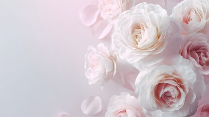 Obraz premium Luxury White and Blush Valentine Background with Elegant Minimal Design 