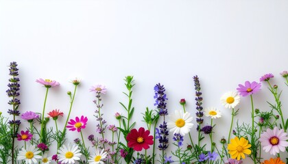Fresh Spring Flower and Grass Bottom Frame
