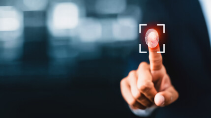 Biometric Fingerprint Scan for Digital Security and Identity Verification