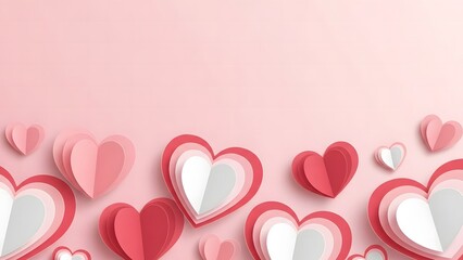 Valentine's day background with red and white hearts