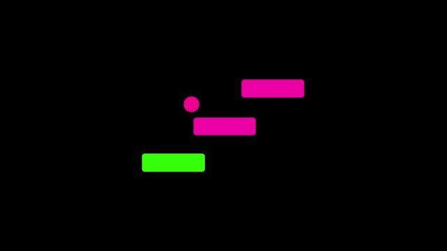 Animation on bouncing up ball. ball animation with digital system..4k video.