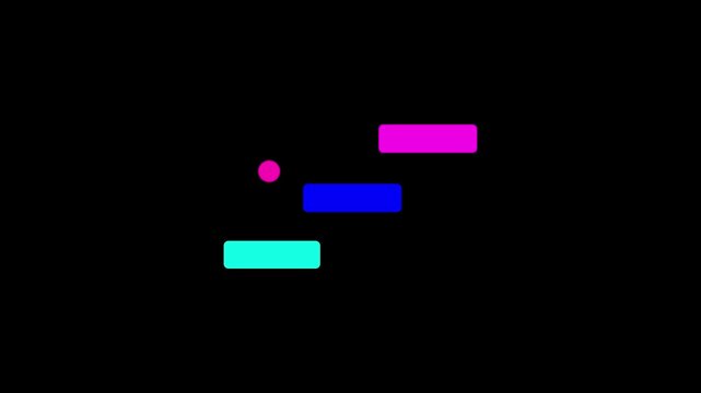Down Animation on bouncing ball. ball animation with digital system..4k video.