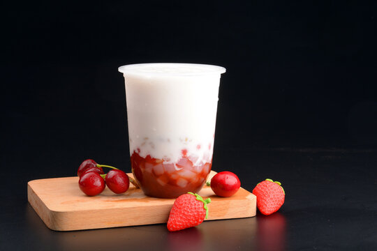 Iced Strawberry Milk Tea Refreshing Beverage