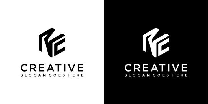 NC or CN initial letter logo design vector.