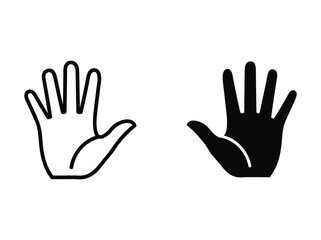 Fototapeta premium Hand gesture illustration with open palm and fingers