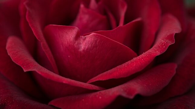 Extreme close up of red rose petals texture dramatic macro floral photography