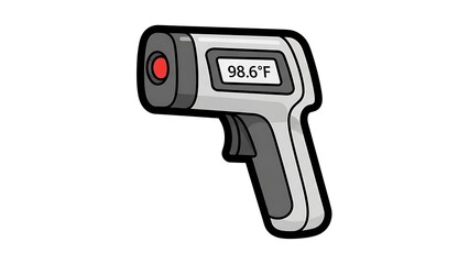 Digital Infrared Thermometer Gun Illustration.